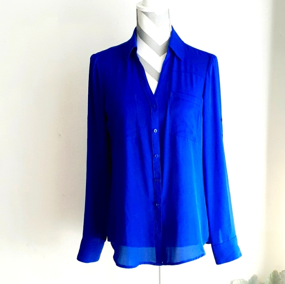 Express Tops - Express portofino royal blue shirt